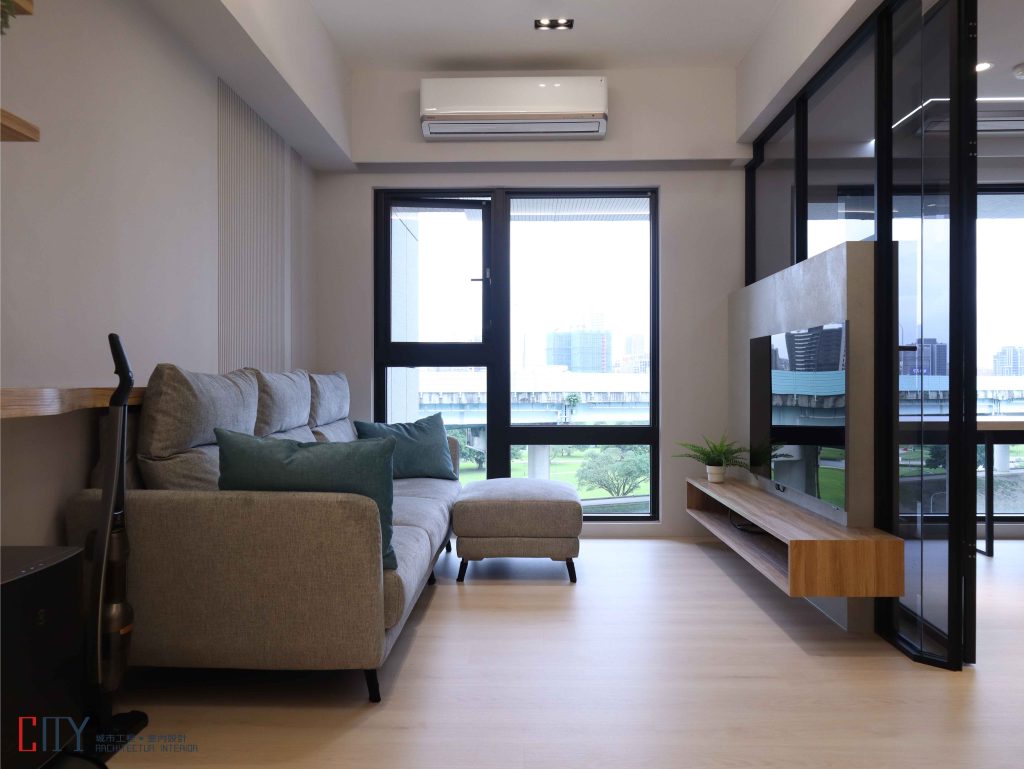 室內設計,新成屋設計,客廳設計電視牆設計鋁框拉門沙發背牆設計-01-1